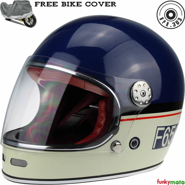 F656 CASCO DE Moto Integral Vintage Retro Motocicleta Scooter certificado  ECE EUR 130,07 - PicClick FR