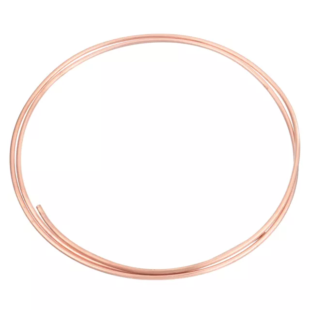 Copper Tube Refrigeration Tubing 0.2" OD x 0.12" ID x 6.6Ft Seamless Round Pipe