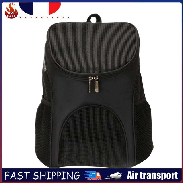 Pet Cat Carrier Backpack Breathable Travel Outdoor Shoulder Carry (Black)