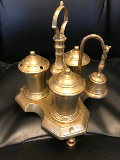 Bronze Castor Stand with Bell - H