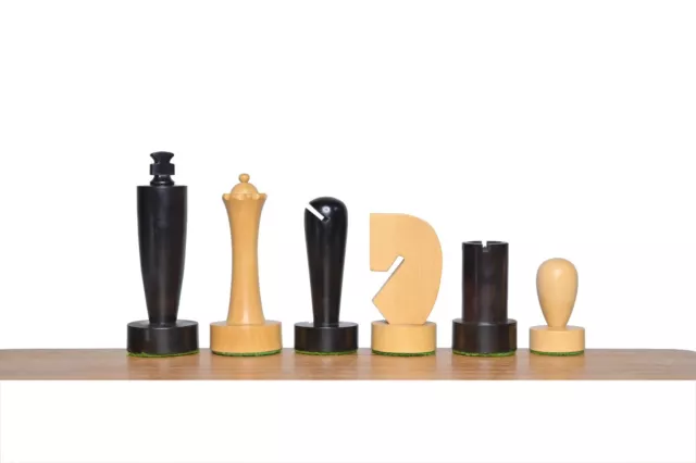 Unique Minimalist Berliner 19th Century series Chess Pieces set only in Ebonised