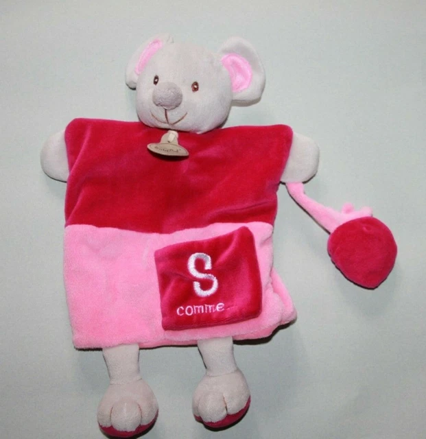 Doudou Babynat S Comme Souris Marionnette Gris Rose