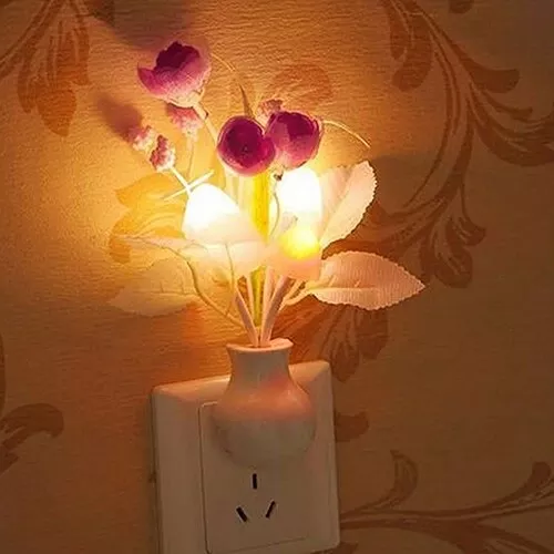 Tulip Flower LED Plug in Wall Lamp Night Light Kids Bedroom Lamp Home Decor Gift