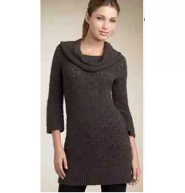 juicy couture Dress Womens Small Tunic Sweater Y2K Cowl Neck wool blend knit