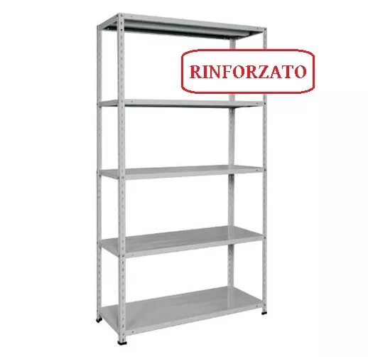 SCAFFALE RINFORZATO 5 RIPIANI piani ACCIAIO ( 200 ) METALLO 40 x 100 x h. 197 cm