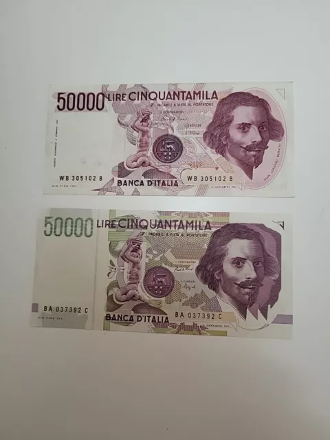 Lotto 50000 Lire Bernini UNC