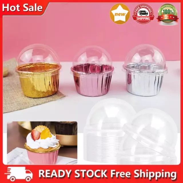 50 un. tapas de plástico sin agujeros tapas de cúpula útiles suministros de horneado para magdalenas de cupcake