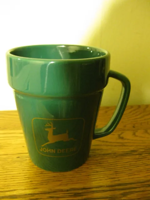 John Deere Coffee Mug Green Gold 4.5" JD Logo Advertising Collector's Cup MINT