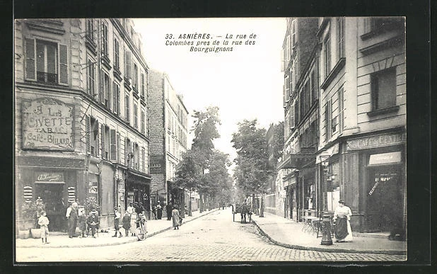 CPA Asniéres, La Rue de Colombes pres de la rue des Bourguignons