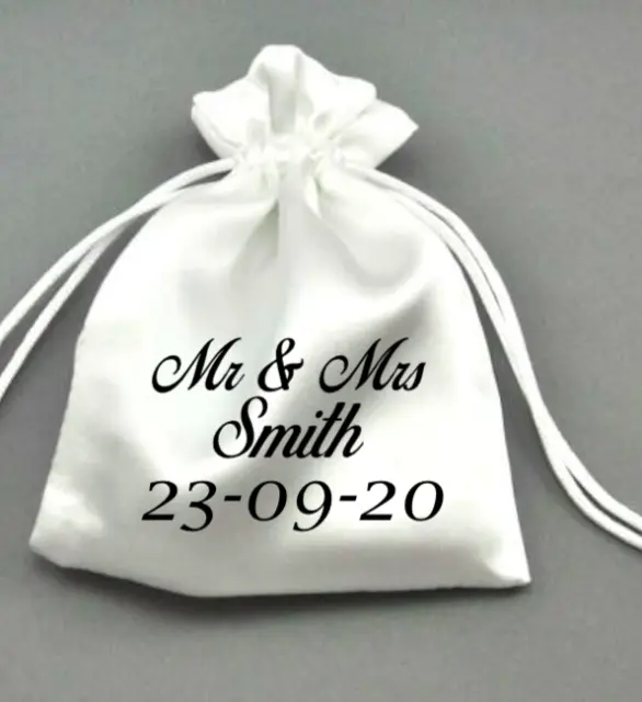 Personalised Wedding Silky Satin Ring Bag/Pouch For Best Man Groom Favour Gift
