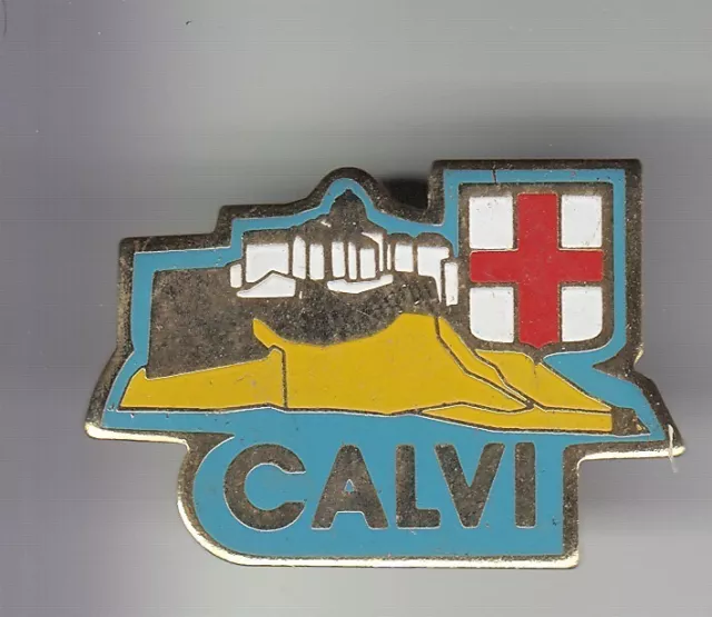 Rare Pins Pin's .. Tourisme Ile Corse Corsica Blason Ville Fortifiee Calvi ~C5