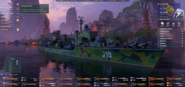 Compte World of Warships - WOWS EU - 220 Navires - 79T10 - 122 Premiums kitakami