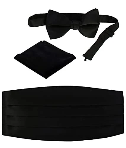 Men's Adjustable Satin and Paisley Cummerbund Set
