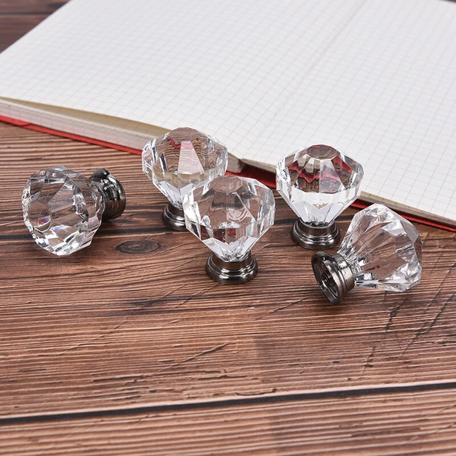 Crystal Glass Door Knobs Drawer Cupboard Cabinet Handle Furniture Hand gtB#km