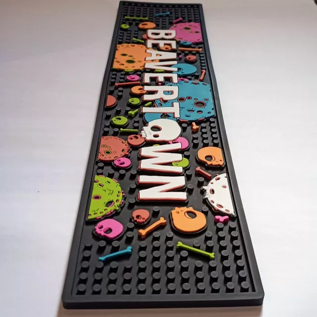 NEU SELTENE Beavertown Bier Gummi Tropf Läufer Matte Pub Bar Mancave