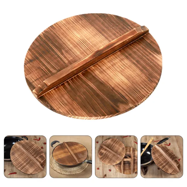 Tapa de abeto redonda wok hogar antigua madera maciza grande para cocinar madera