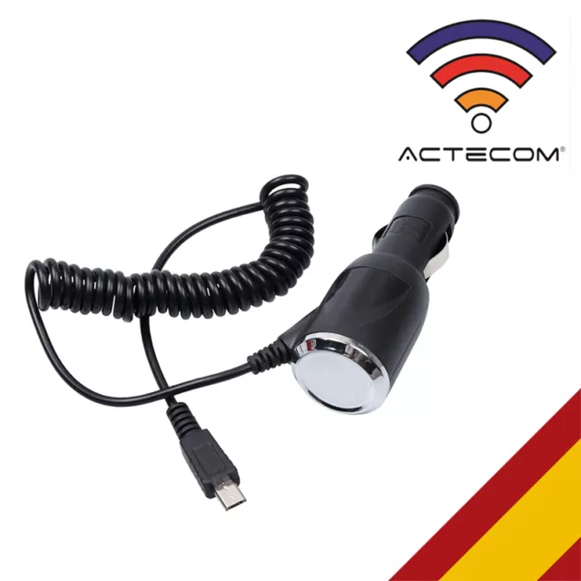 Actecom® Cargador 1A Real Coche Mechero Microusb Compatible Smartphone Moviles