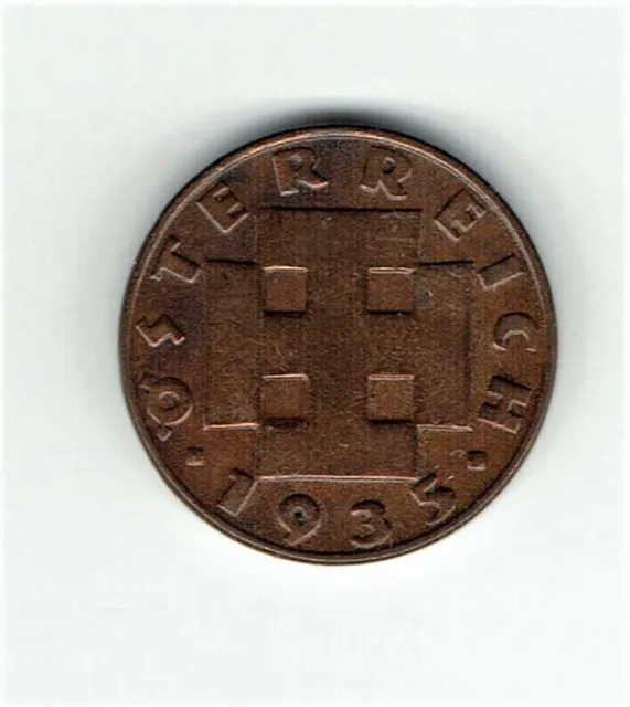 Austria 1935 KM#2837 two Groschen bronze coin