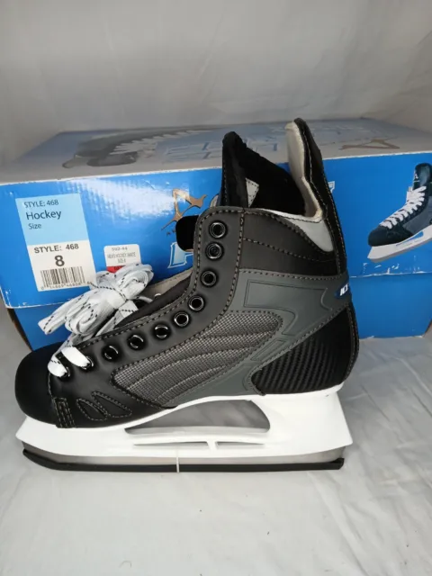 American Ice Force Men's Hockey Skates Black Style 468 Size 8 Adult ⚡ FAST SHIP⚡