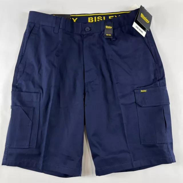 Bisley Workwear Blue Cotton Work Trade Cargo Utility Shorts Mens W34" / 92cm NWT