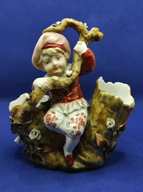 Ancienne statuette en porcelaine Allemande POSSNECK Soliflore Numéroté