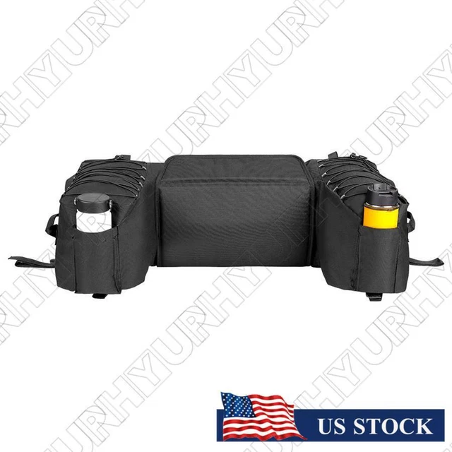 Black ATV Rear Bag Padded Seat Bottom Support Storage Pack Rack Off Road Pouch
