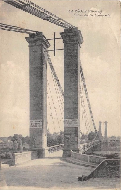 Cpa 33 La Reole Suspension Bridge Entrance