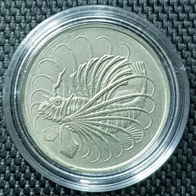 RARE 1971 SINGAPORE "LIONFISH" 50 Cent Coin  Ø 27mm(+FREE1 coin) #24551 2