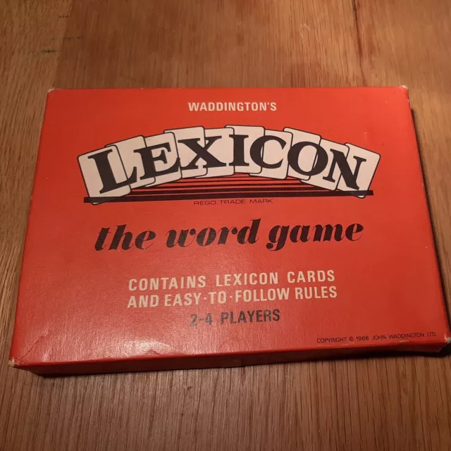 Vintage Waddington's LEXICON The Word Card GAME 1968 vgc