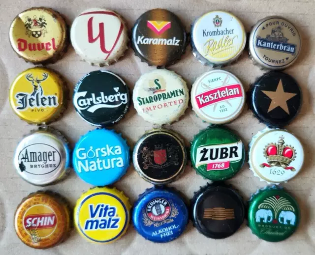 beer soda cider bottle tops crown caps kronkorken