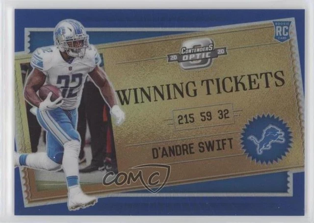 2020 Panini Contenders Optic Winning Tickets Blue /99 D'Andre Swift Rookie RC