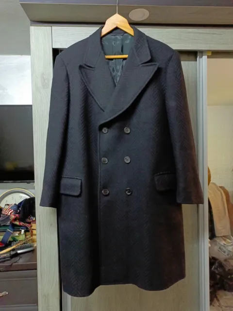 Classic vintage bespoke handtailored 1960s all worsted db Suit over coat 40R