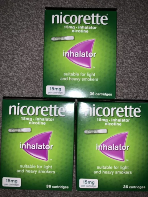 Nicorette Inhalator 15mg  X 144 Cartridges exp 2025/ 2026