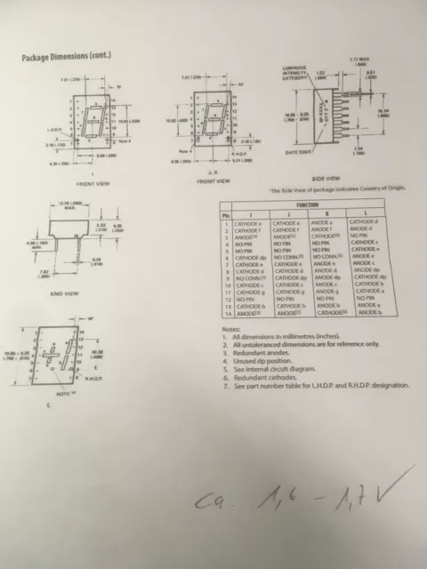 20 Stk LED 7 Segment Anzeige rot QDSP-E1412   HDSP-E101-EF000 Display Anzeige 3