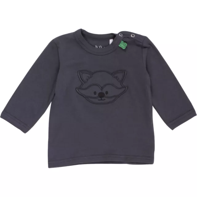 Fred's World Green Cotton Baby Langarmshirt T-Shirt Waschbär Raccoon blau 62-86