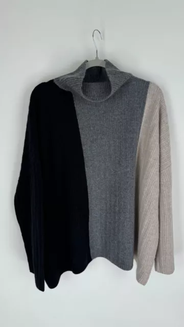 Nordstrom Wool Cashmere Blend Colorblock Knit Turtleneck Sweater Plus Size 3X