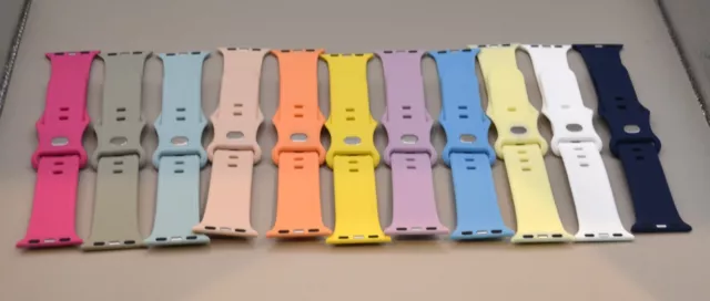 For Apple Watch Soft Silicone iWatch Band Strap 42/38mm 45/40mm. Lot of 12 bands