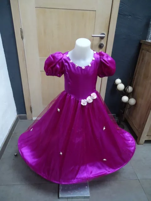 Superbe robe PRINCESSE ROSE complète - couronne + baguette - 3/4