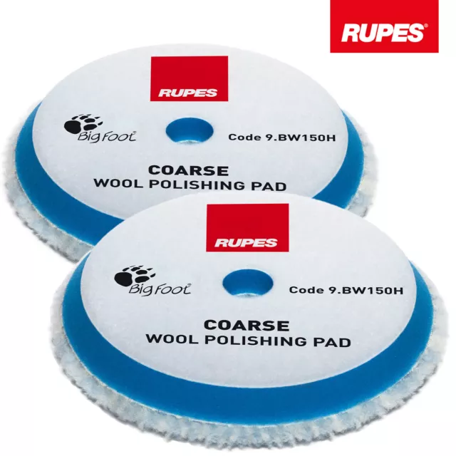 2x Rupes Coarse Wool Polishing Pad Polierpad Polierschwamm blau 130-145mm