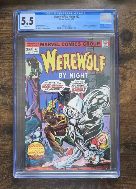 Marvel Comics Werewolf by Night #32 1975 1st Appearance Of Moon Knight CGC 5.5