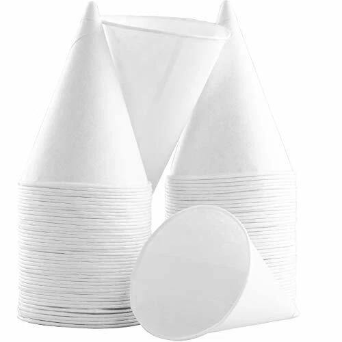 Value Pack 4.5 Oz White Paper Cone Cups Rolled Rim & Leak Proof by Avant Grub
