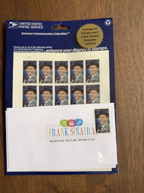 Frank Sinatra $.42 Stamp Sheet with Cachets/Envelopes, USPS Sealed