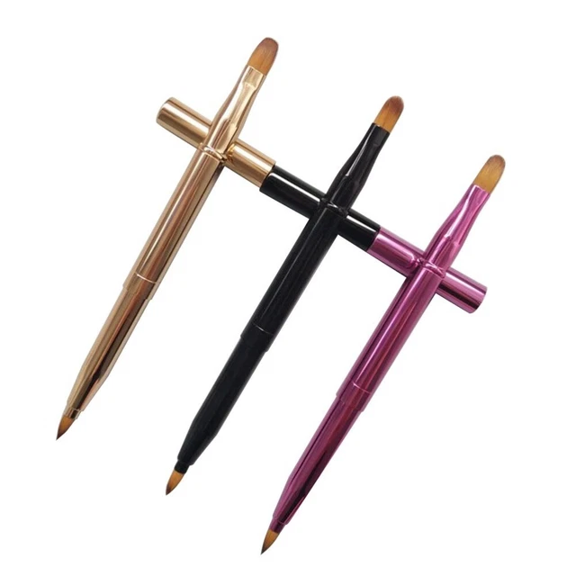 3 pz applicatore lucidalabbra spazzola rossetto flessibile trucco donna