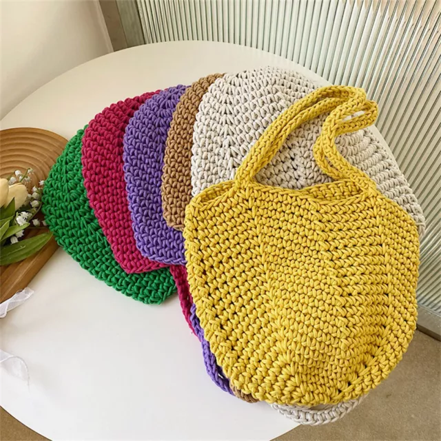 Tejido Bolso Bandolera Crochet Cubo Color Sólido Informal Elegante S <