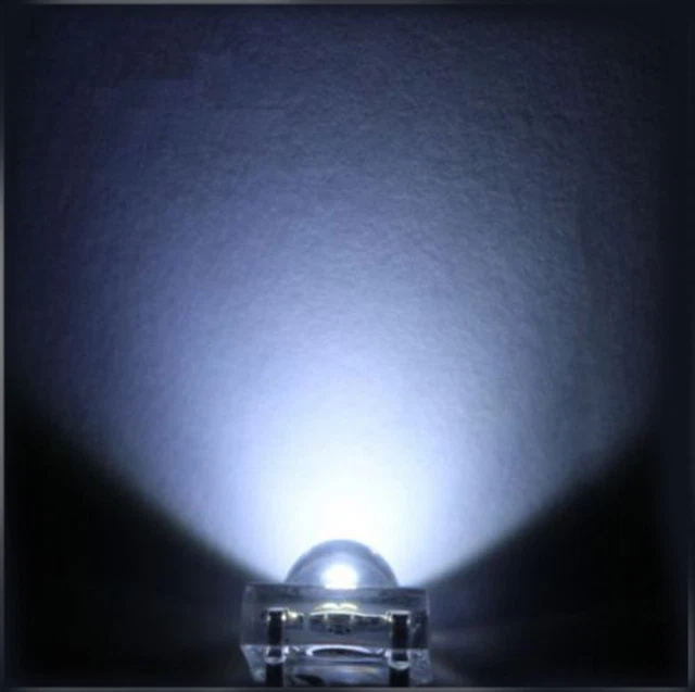 US Stock 100pc 5mm White Piranha Superflux LED Dome Wide Angle Bright Leds 4-Pin