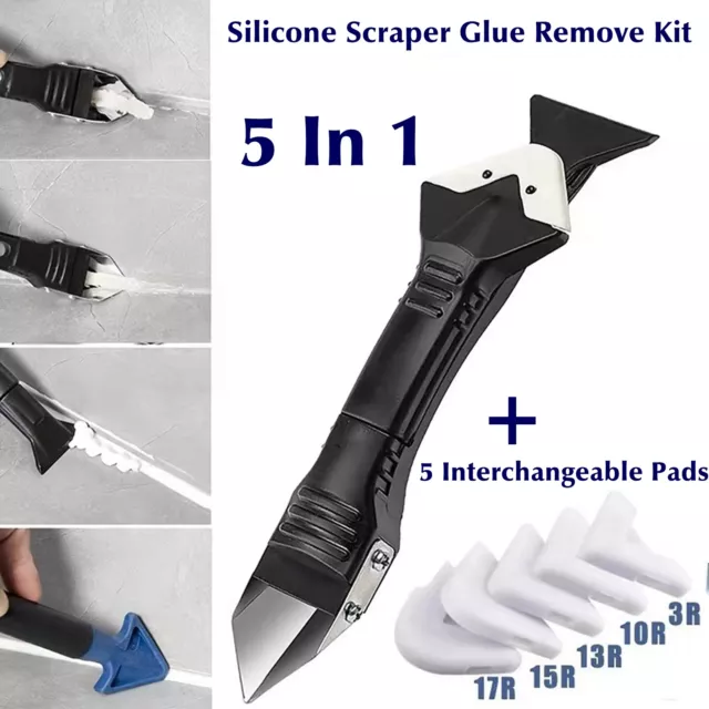 Kit strumenti rimozione sigillante silicone 5 in 1 raschietto rimozione stampi caulking fai da te