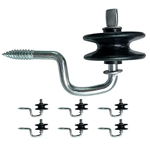 6 Pack Farm Electric Fence Wood Post Insulators, Wood Post Anchors, Corner Insul