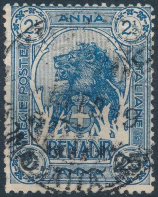 Lion surch 25c on 2½a - Italian Somalia 1906 - F H - MiNr 15