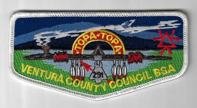 OA Topa Topa Lodge 291 BSA Flap WHT Bdr. Ventura County Council 57, CA [TX-483]