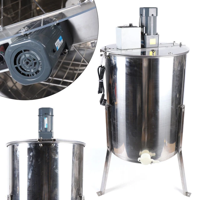 Estrattore di miele elettrico 4 telai apicoltura filatore acciaio inox con treppiede